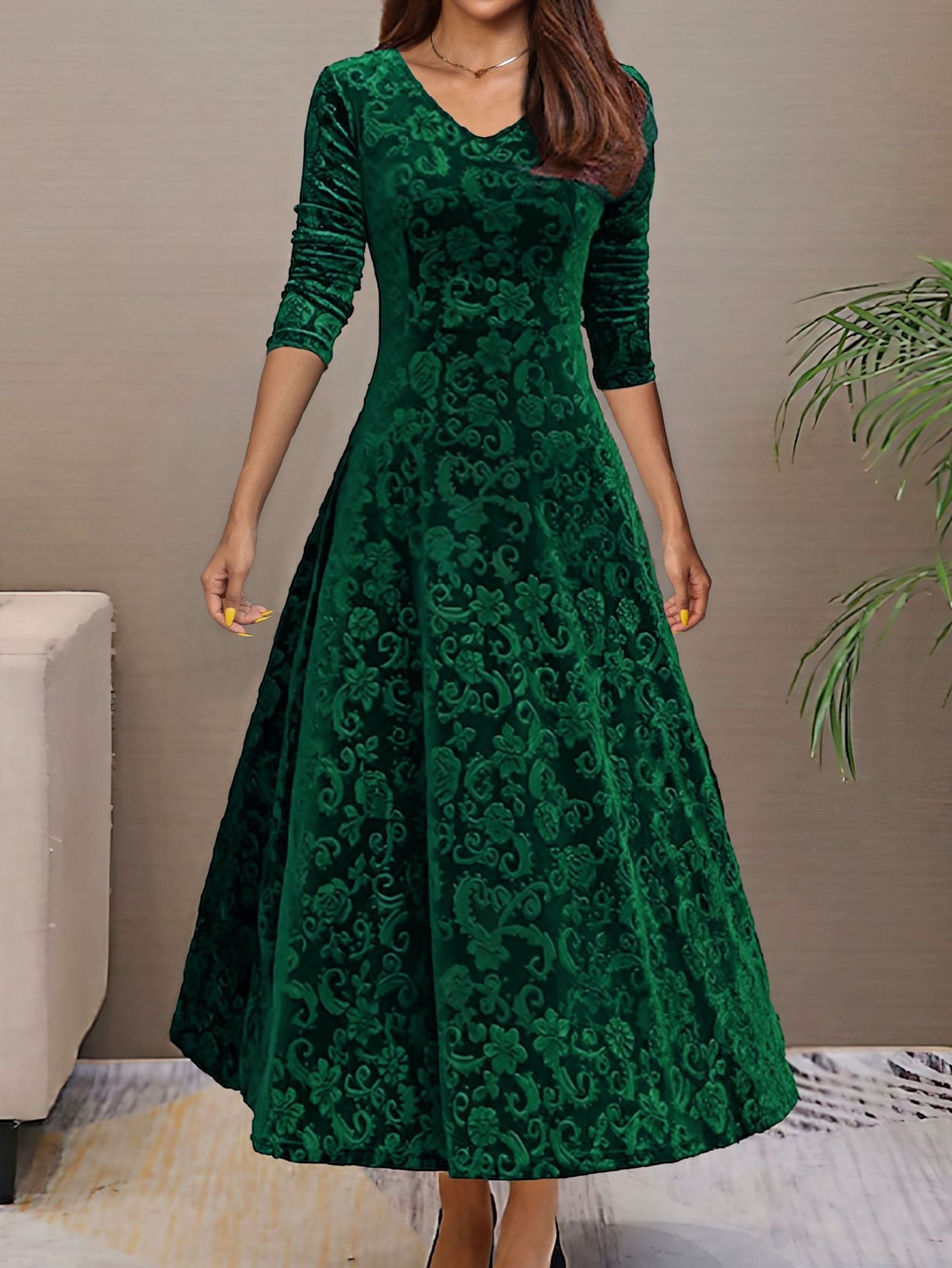 Velvet Midi Dress for Women