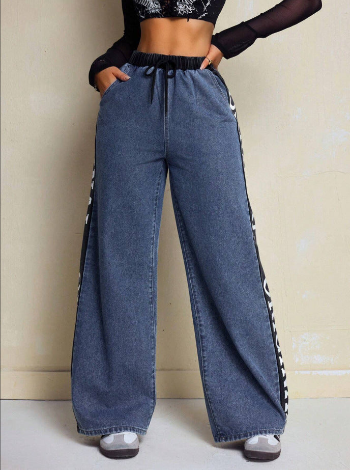 Women's High Waist Wide Leg Denim Pants - originaledrip 34.00