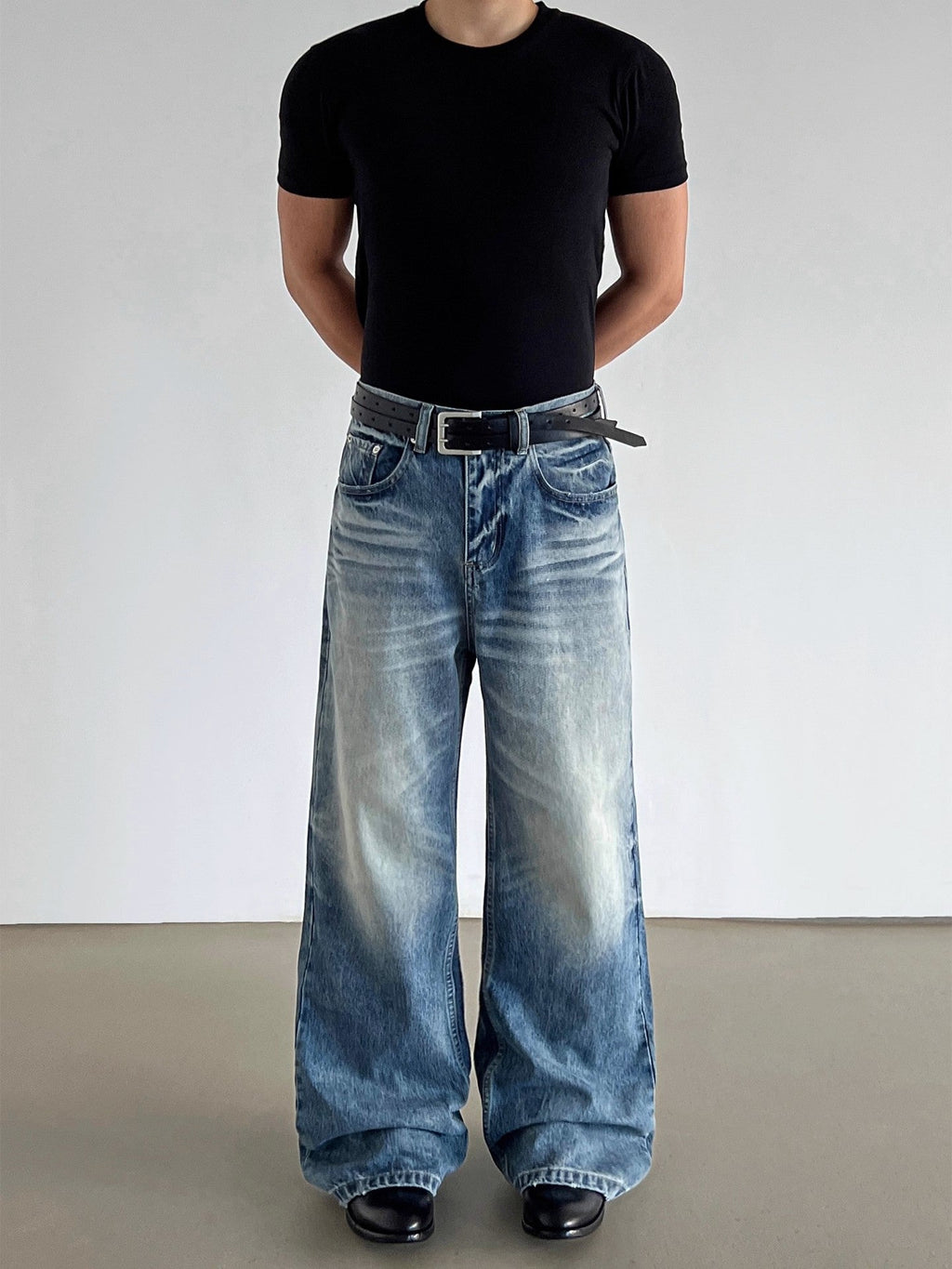 American-Style Washed Denim Jeans for Men - originaledrip 36.00