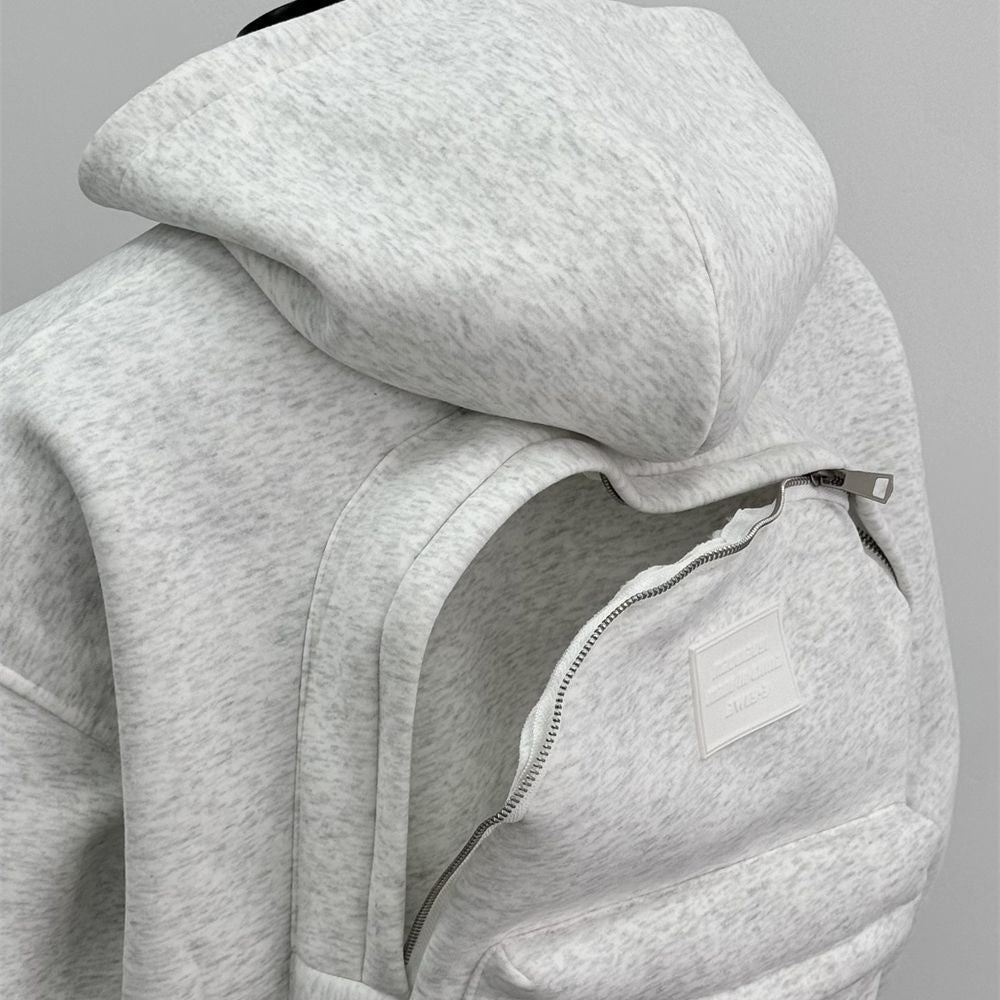 Hooded sweatshirt with a backpack on the back - originaledrip 35.00