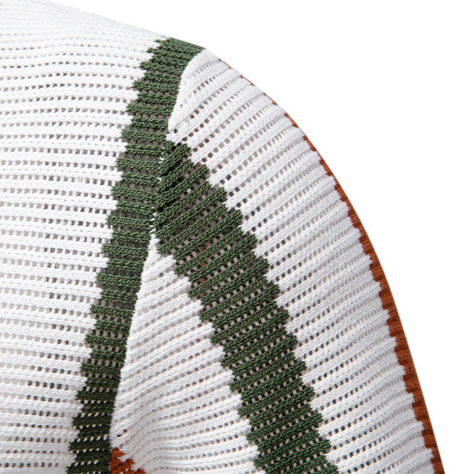 Breathable Striped Mens Polo Shirt Summer Short Sleeve Knit Top - originaledrip 25.00