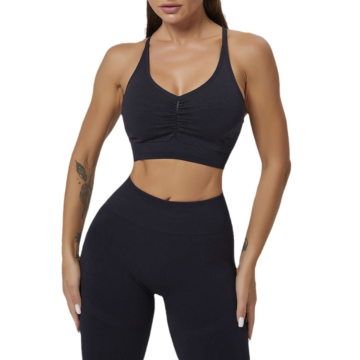 Completo yoga fitness a vita alta con imbottitura removibile