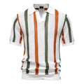 Breathable Striped Mens Polo Shirt Summer Short Sleeve Knit Top - originaledrip 25.00