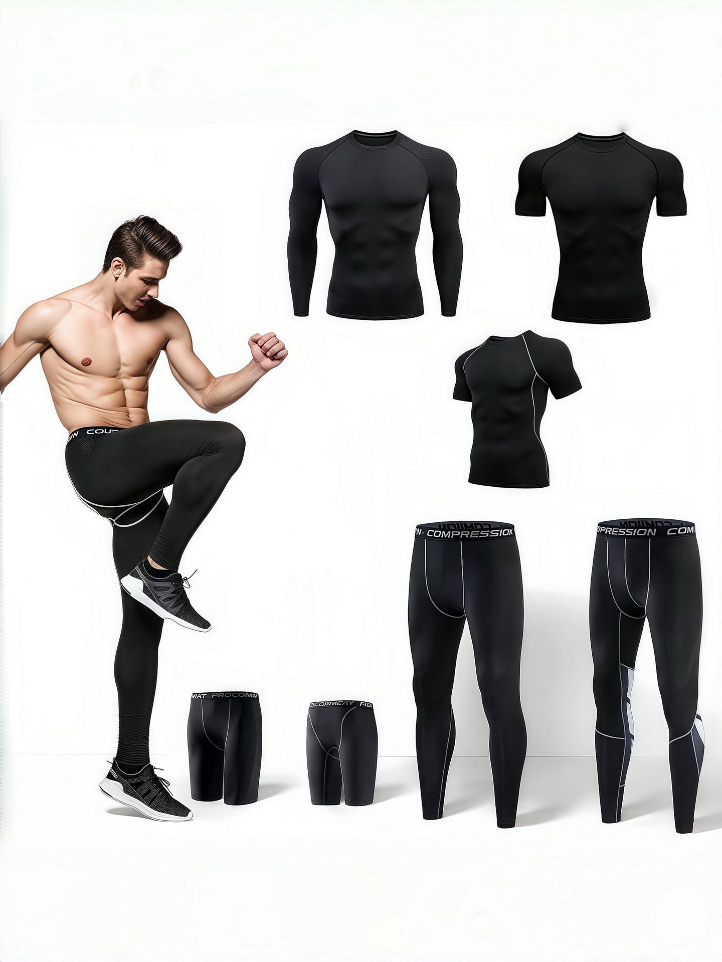 Pantaloni Compressivi Sportivi Uomo | Asciugatura Rapida