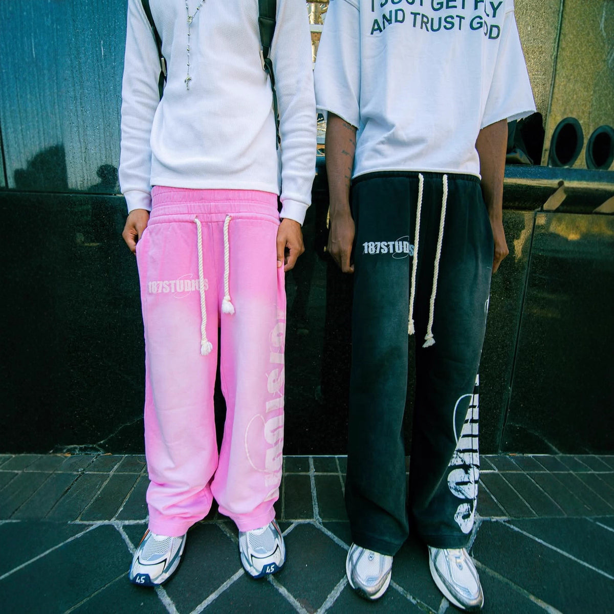 Stretch-Rope Sweat Pants