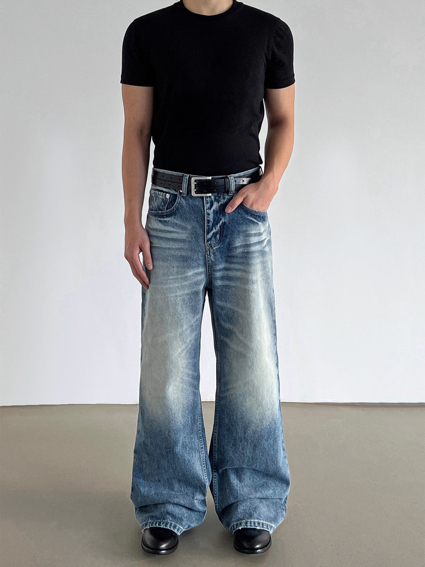 American-Style Washed Denim Jeans for Men - originaledrip 36.00
