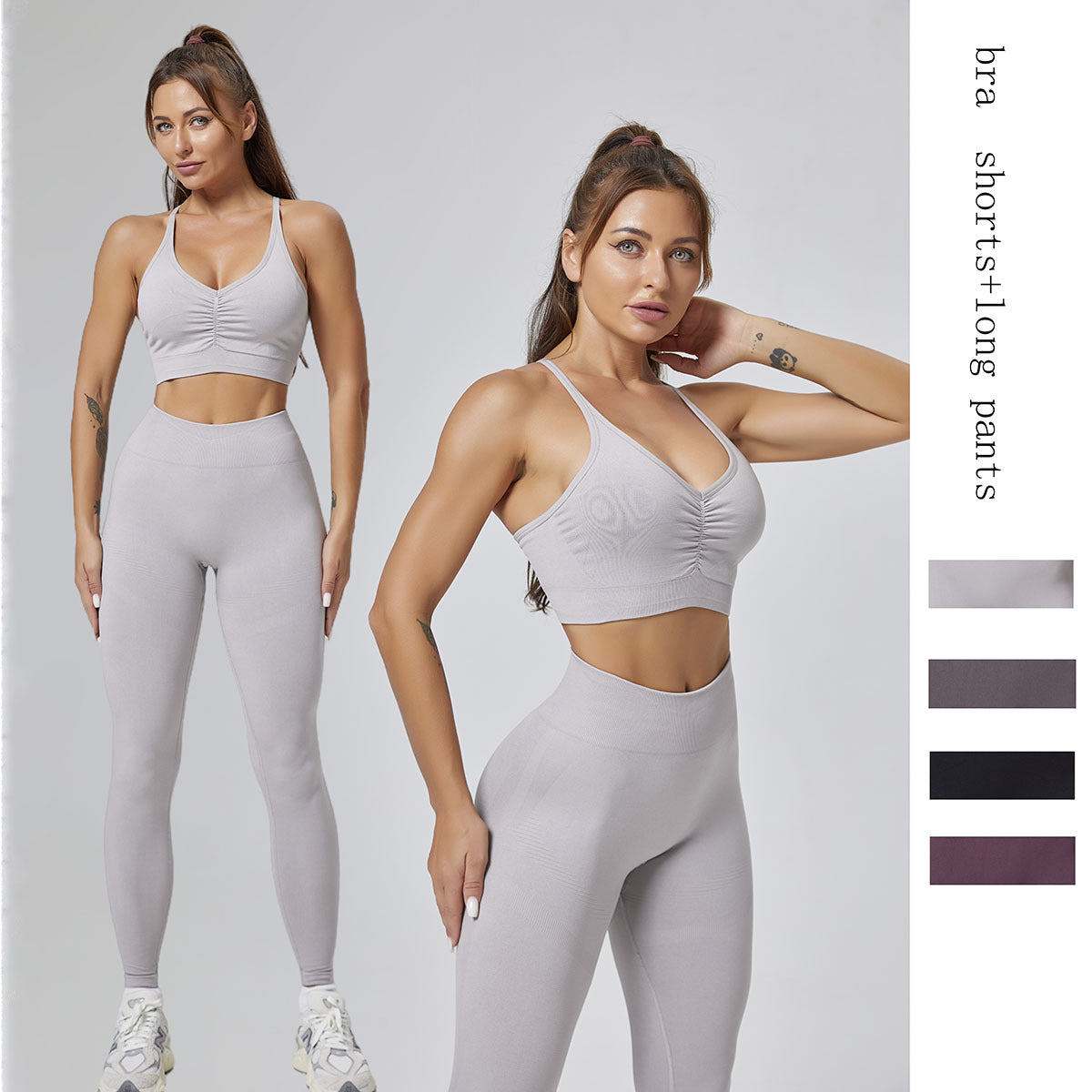 Completo yoga fitness a vita alta con imbottitura removibile
