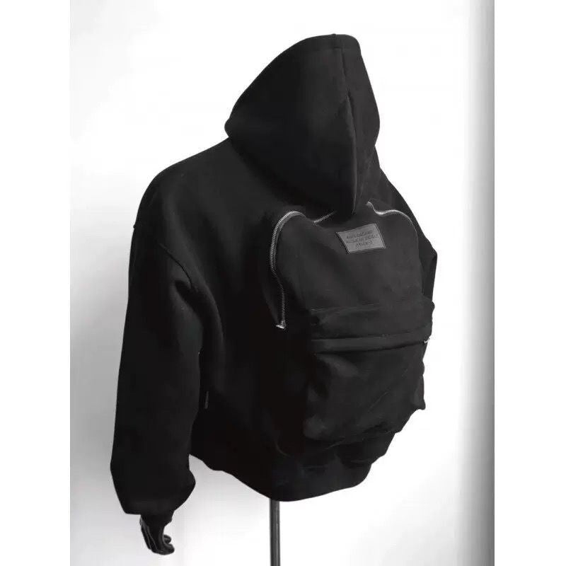 Hooded sweatshirt with a backpack on the back - originaledrip 35.00