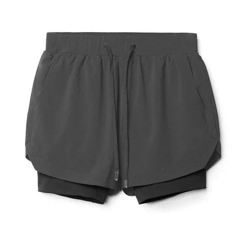 Pantaloncini sportivi da corsa 2 in 1 da uomo