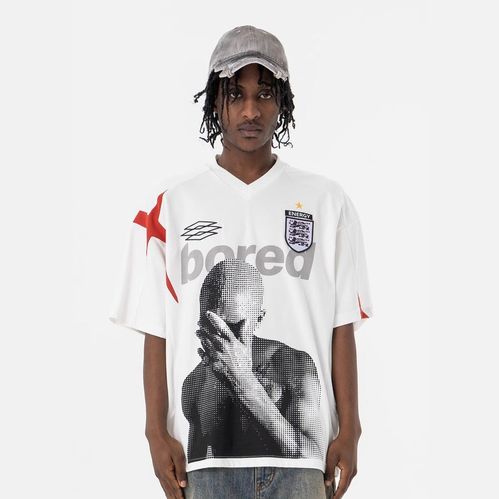 Maglietta sportiva da uomo a collo alto con tinta designer unita