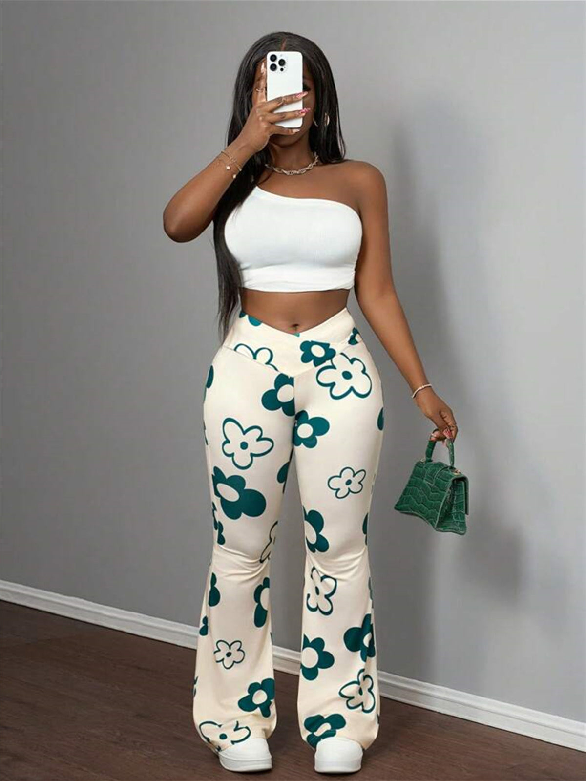 Pantaloni casual da donna stampati con vestibilit� elasticizzata