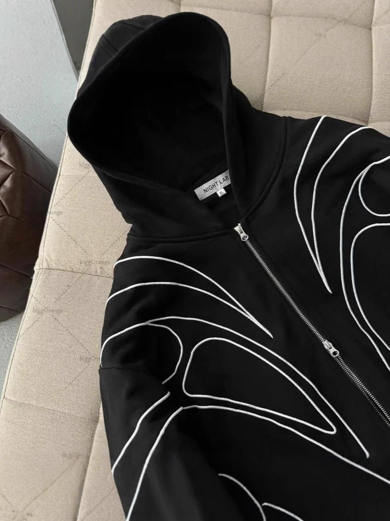 Giacca di cotone con cappuccio in stile retr�