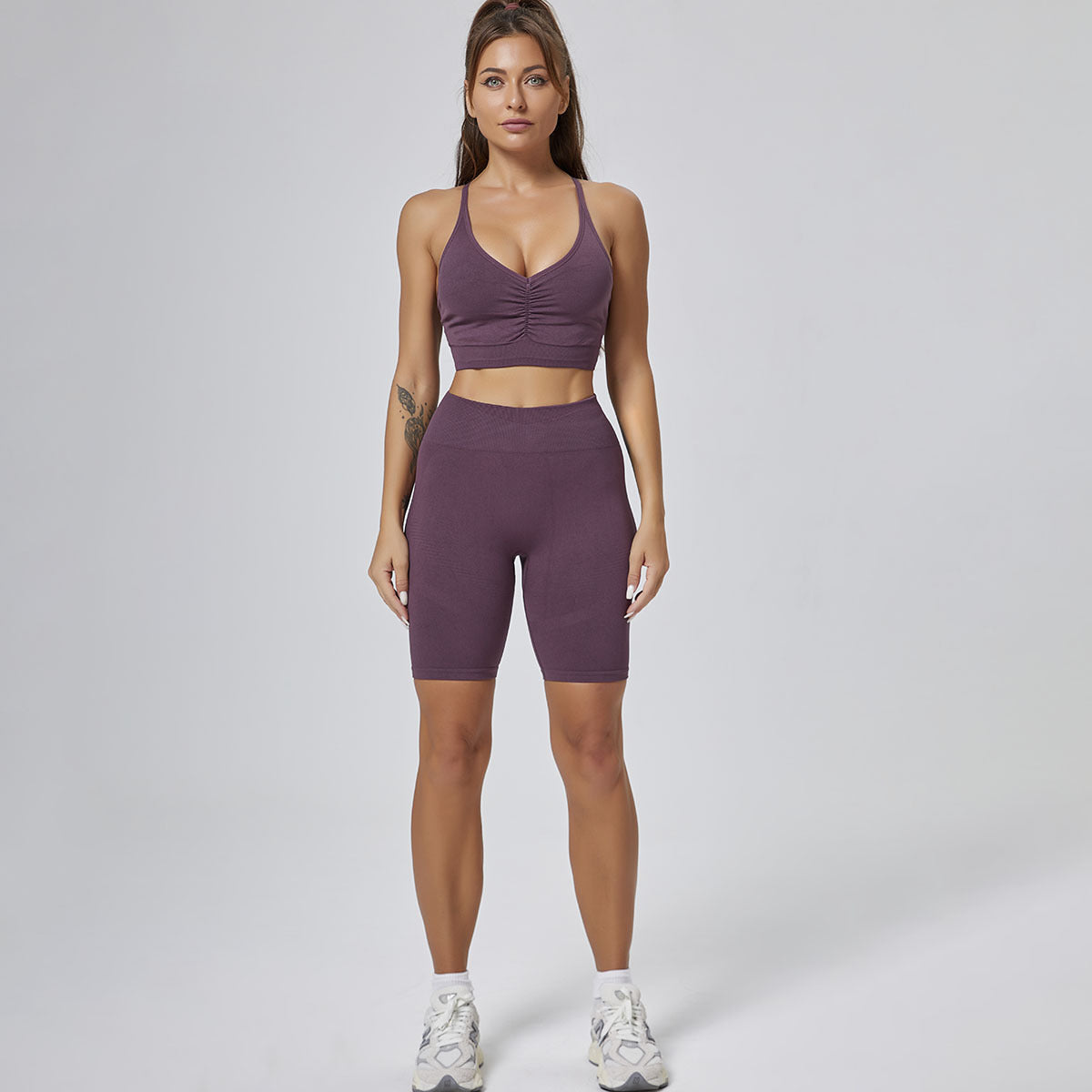Completo yoga fitness a vita alta con imbottitura removibile