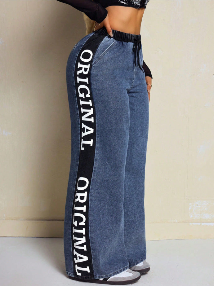 Women's High Waist Wide Leg Denim Pants - originaledrip 34.00