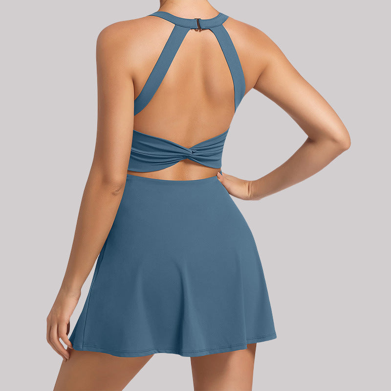 Abito sportivo color carne senza maniche