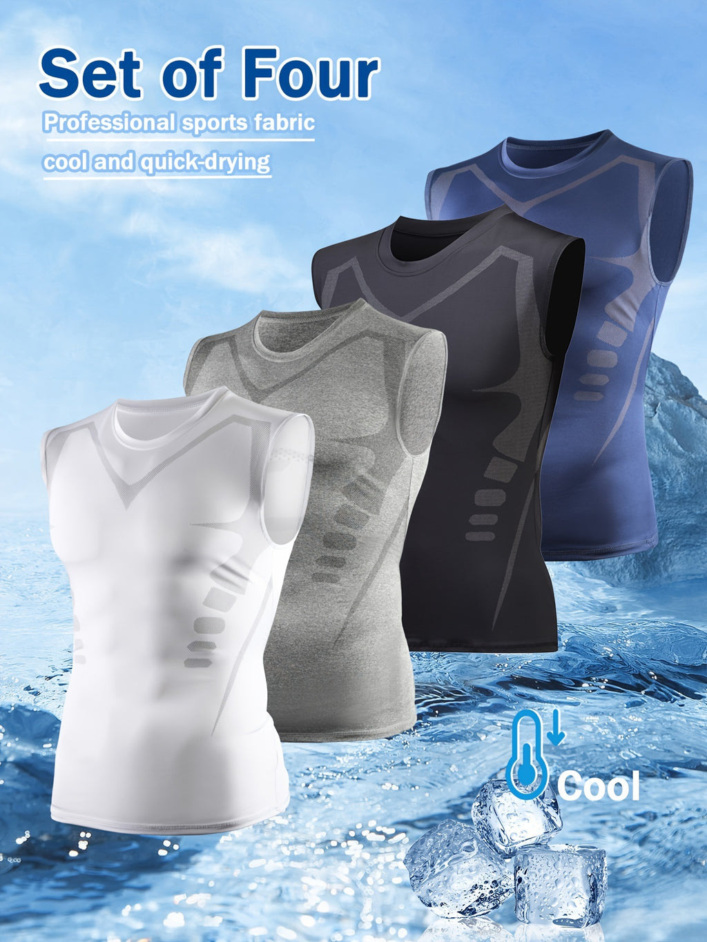 Gilet sportivo traspirante senza maniche da uomo