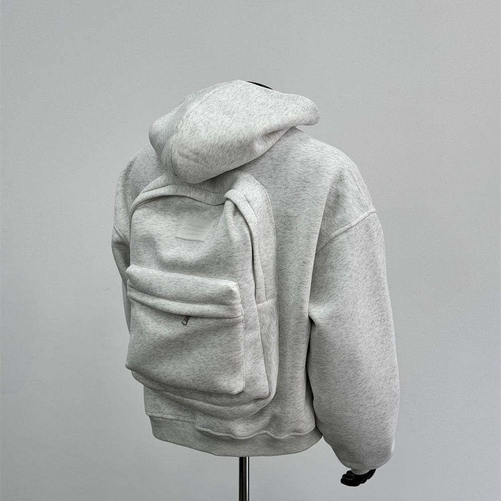 Hooded sweatshirt with a backpack on the back - originaledrip 35.00