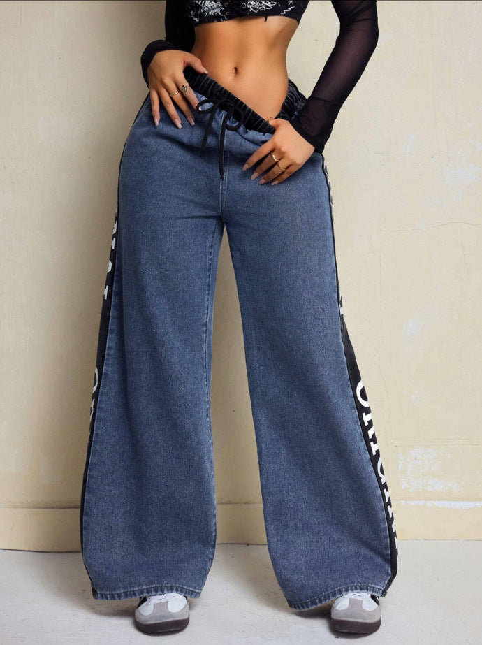 Women's High Waist Wide Leg Denim Pants - originaledrip 34.00