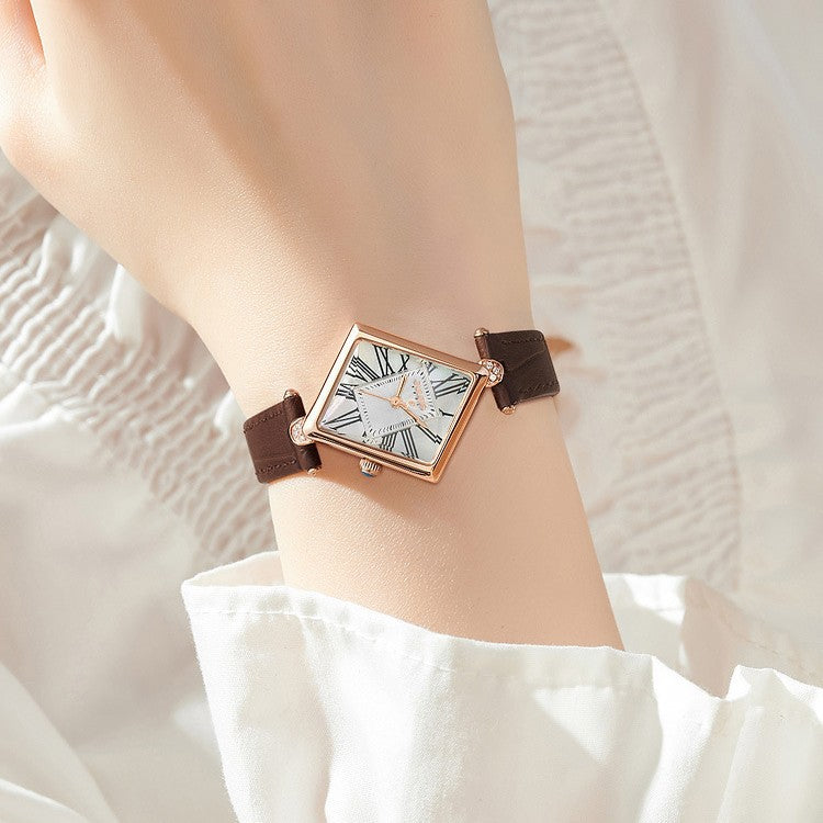 Orologio Vintage Milano Drip Originale Lux – Quadrante Quadrato, Cinturino in Pelle, Stile Senza Tempo - originaledrip