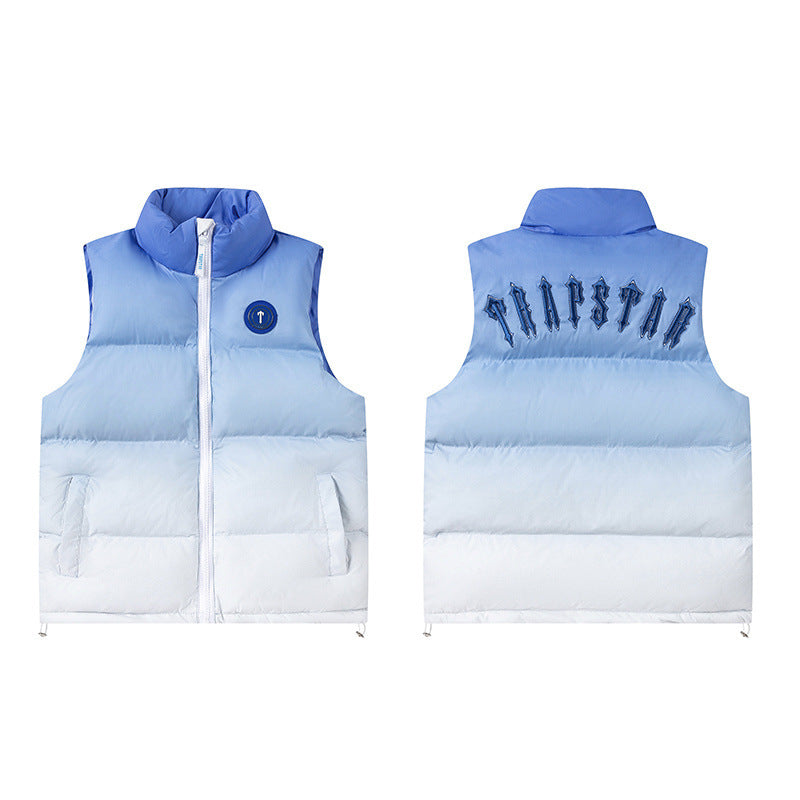Giacca nera lucida in cotone spesso con piccolo logo