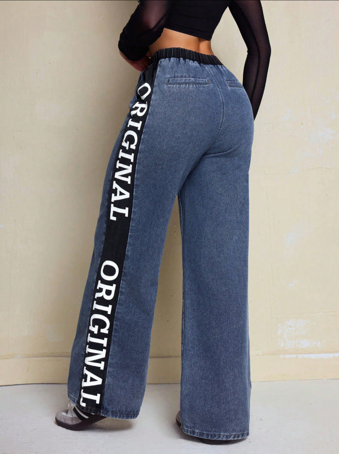 Women's High Waist Wide Leg Denim Pants - originaledrip 34.00