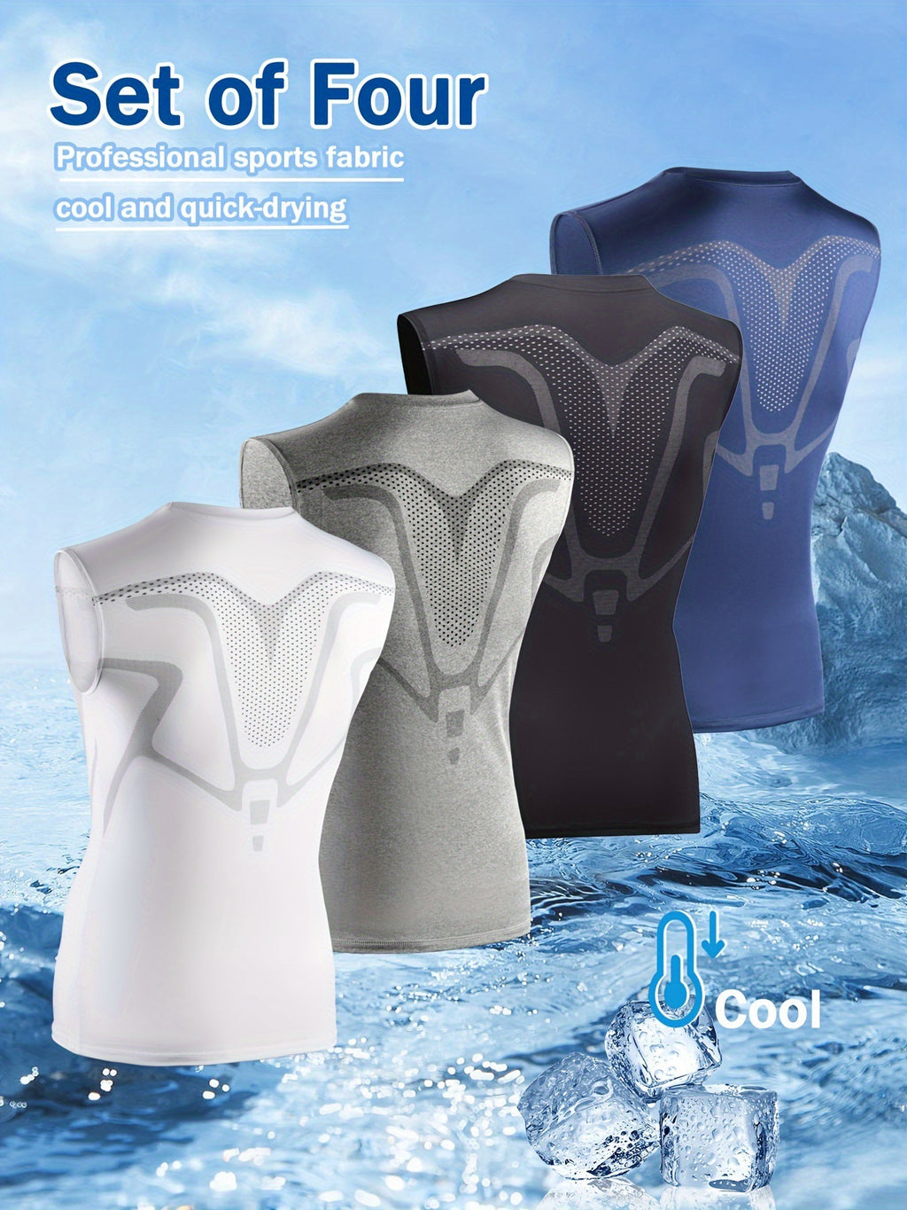 Gilet sportivo traspirante senza maniche da uomo