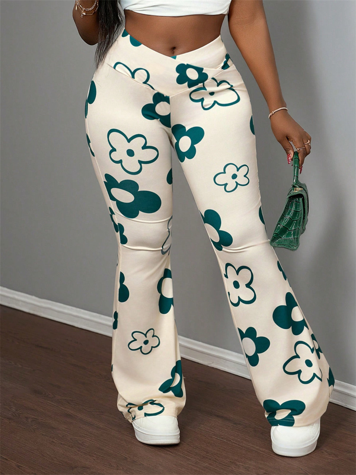 Pantaloni casual da donna stampati con vestibilit� elasticizzata