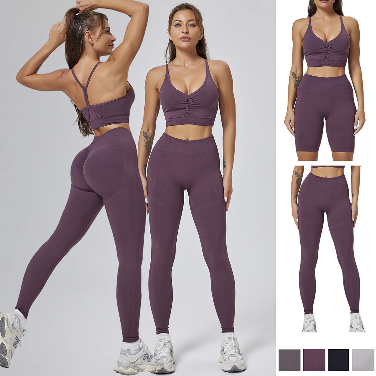 Completo yoga fitness a vita alta con imbottitura removibile