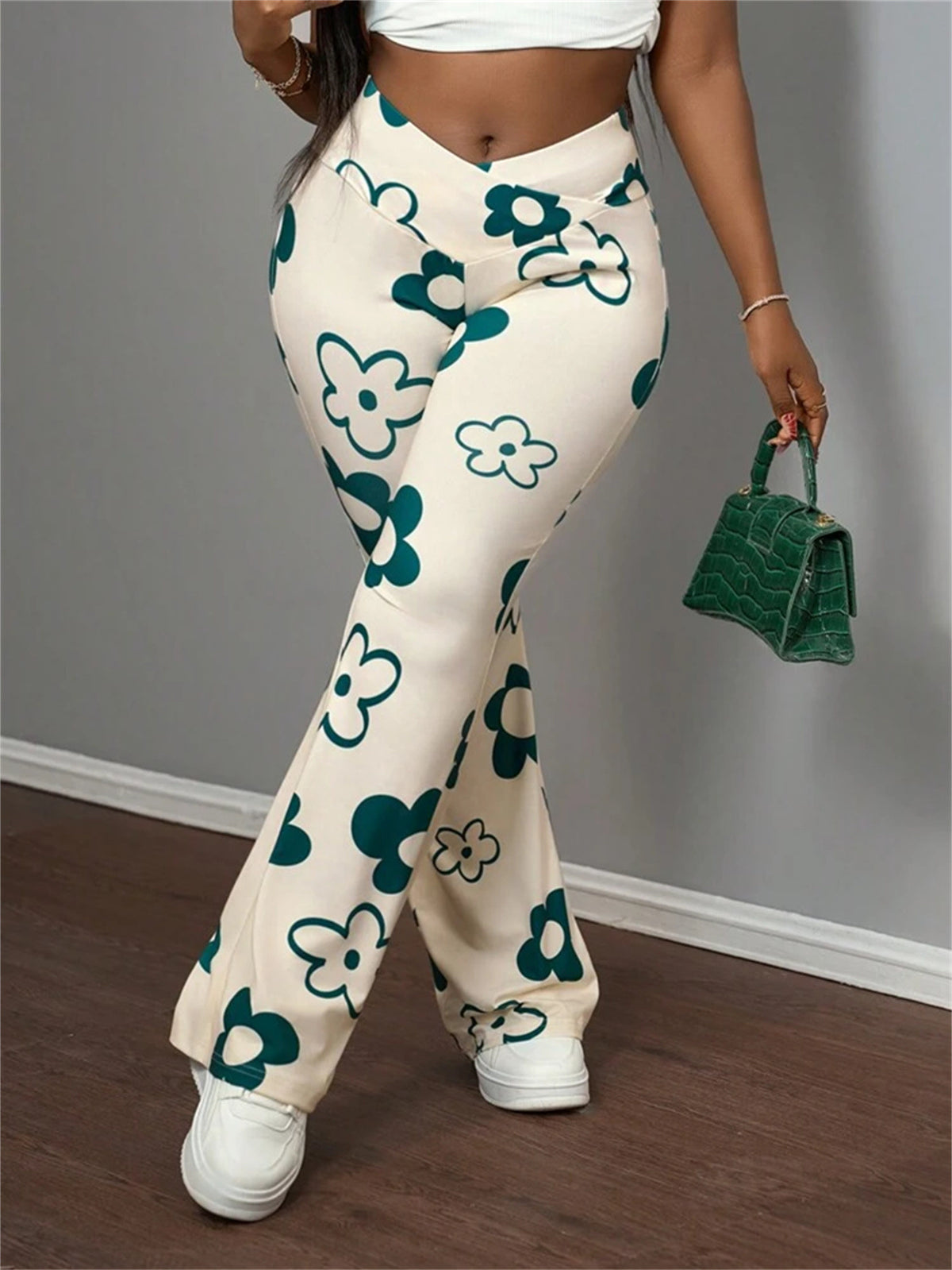 Pantaloni casual da donna stampati con vestibilit� elasticizzata