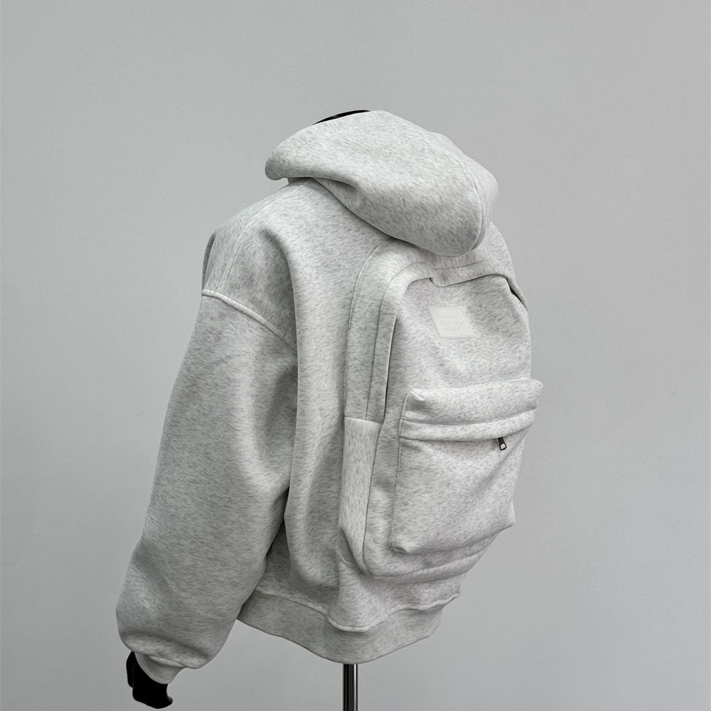 Hooded sweatshirt with a backpack on the back - originaledrip 35.00