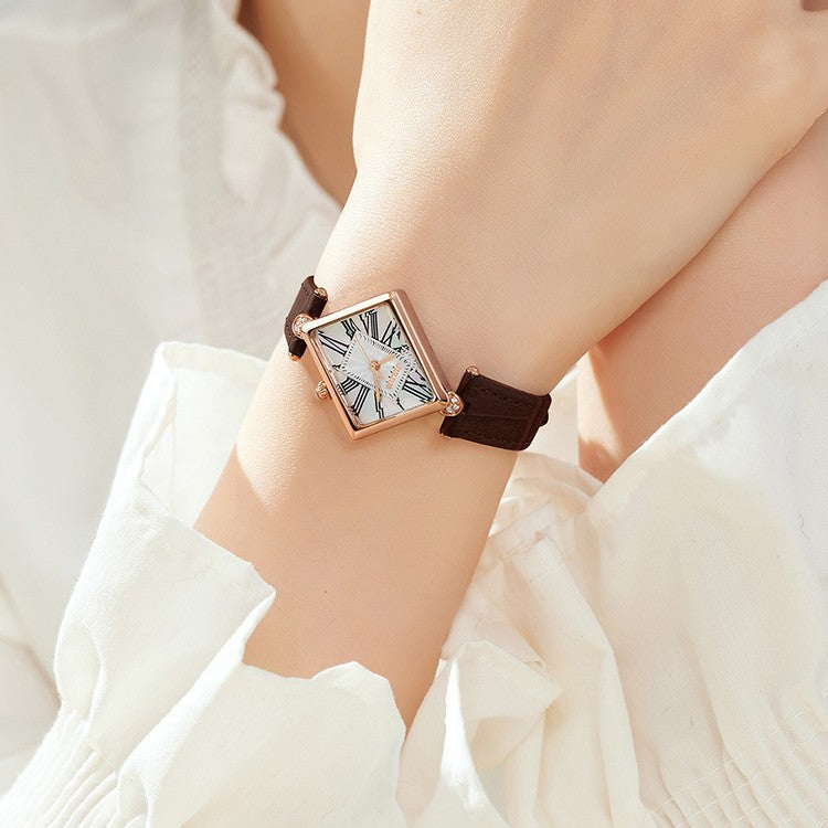 Orologio Vintage Milano Drip Originale Lux – Quadrante Quadrato, Cinturino in Pelle, Stile Senza Tempo - originaledrip