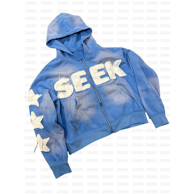 Felpa con cappuccio unisex stile Y2K con stampa retrò