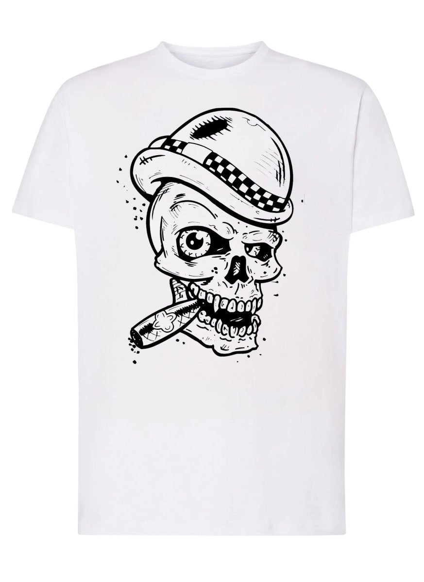 Boss Cigar Skull Zombi Tattoo 9015 T-shirt Urban Men Uomo 100% Cotone Pettinato JK-1