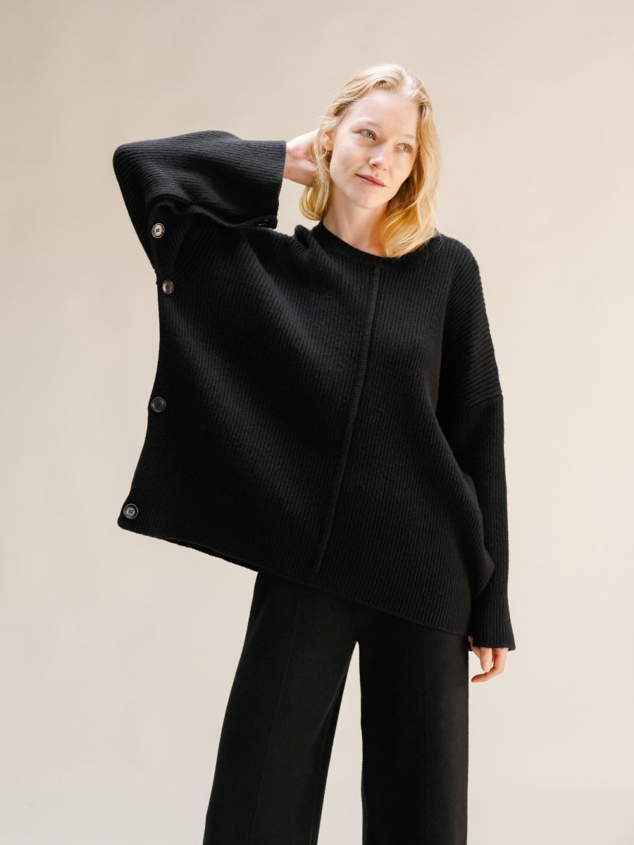 Cashmere Mix Oversized Cape Sweater-6