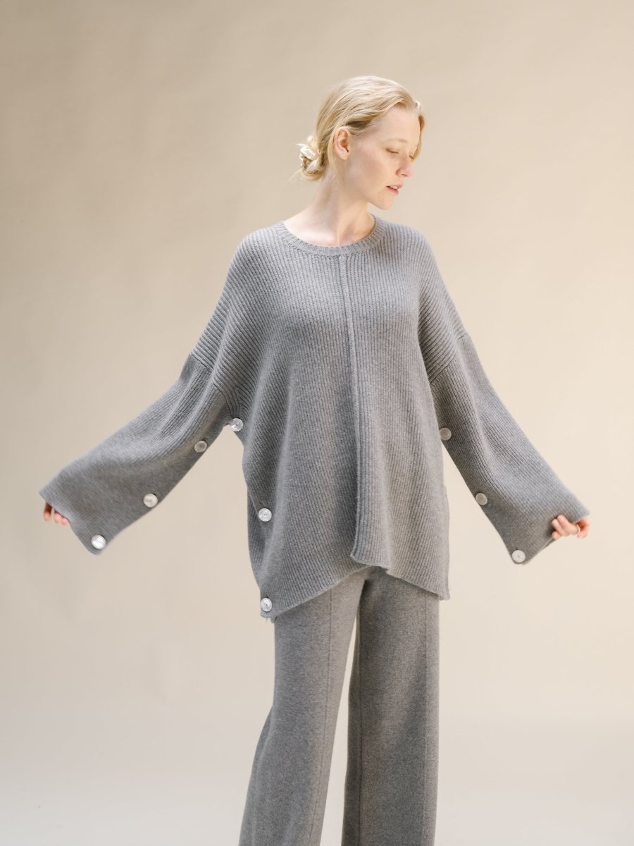 Cashmere Mix Oversized Cape Sweater-5