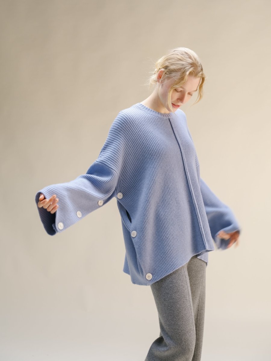 Cashmere Mix Oversized Cape Sweater-8