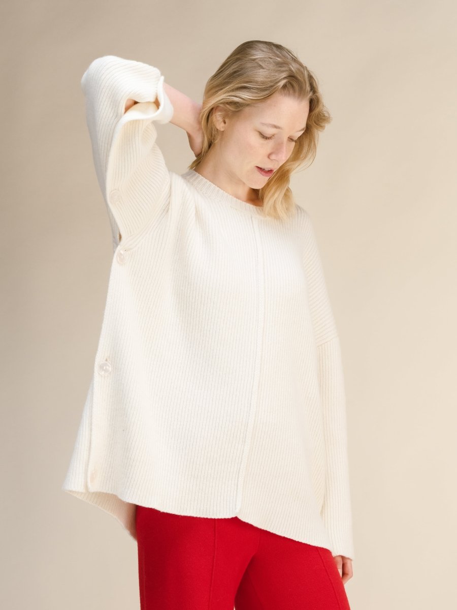 Cashmere Mix Oversized Cape Sweater-4
