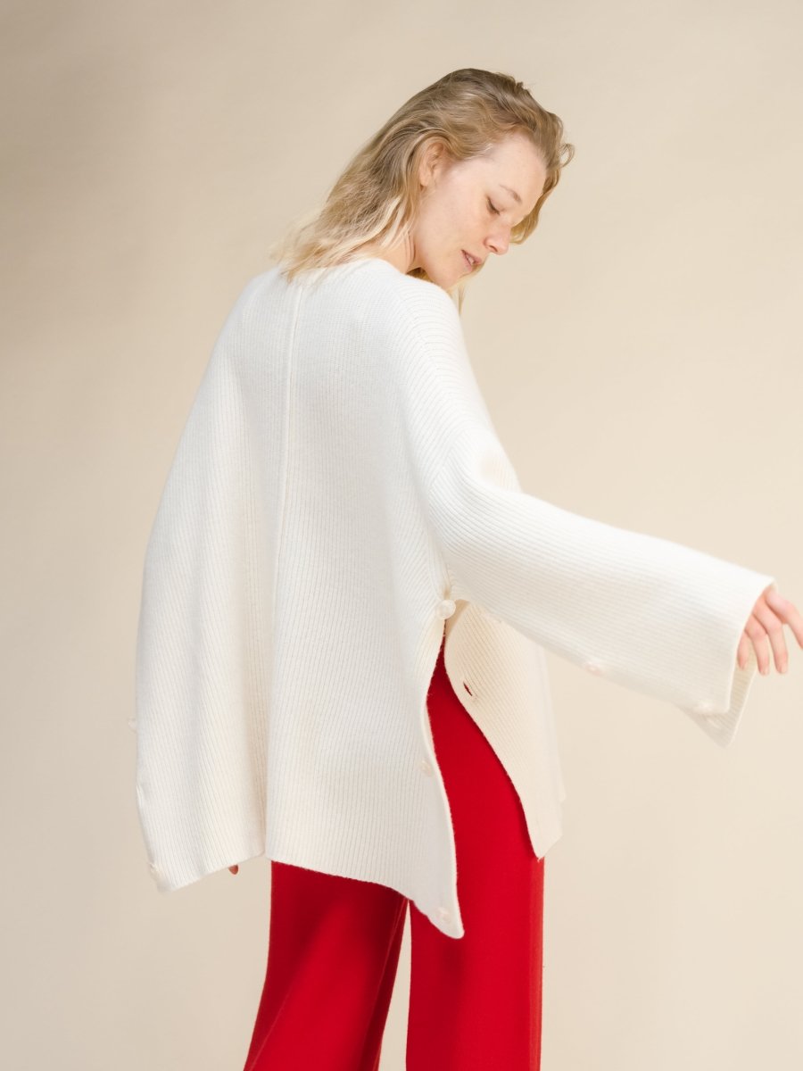 Cashmere Mix Oversized Cape Sweater-2