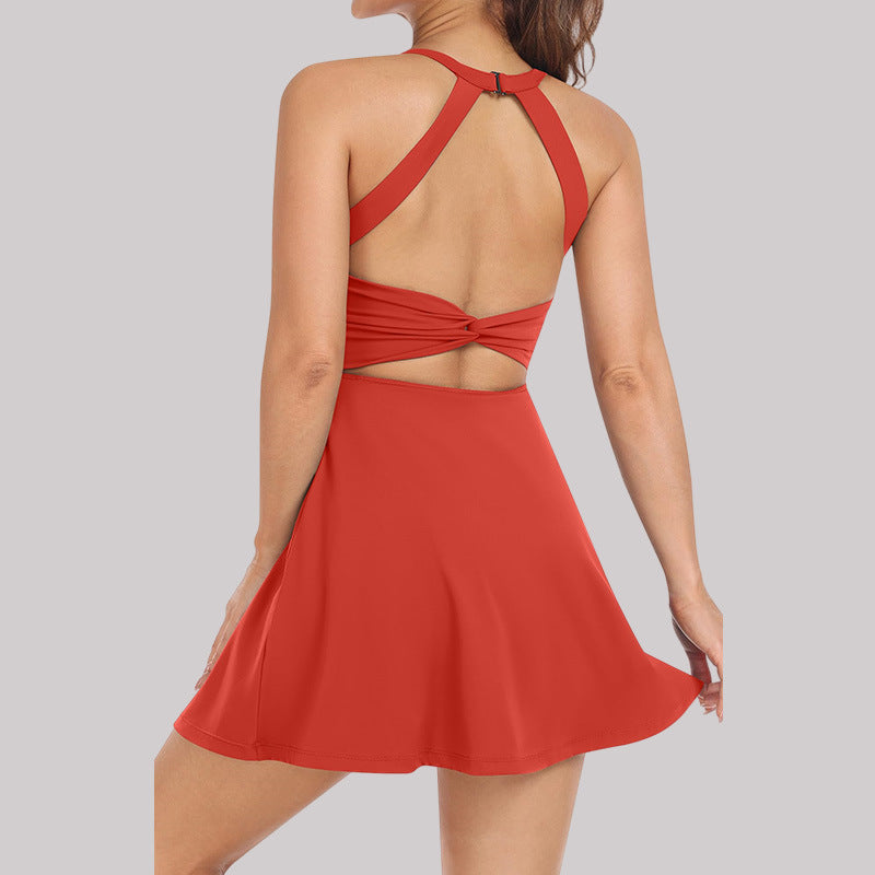 Abito sportivo color carne senza maniche