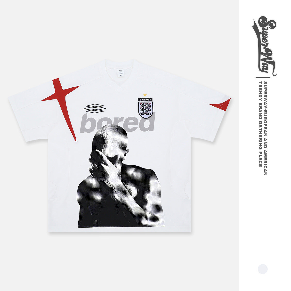 Maglietta sportiva da uomo a collo alto con tinta designer unita