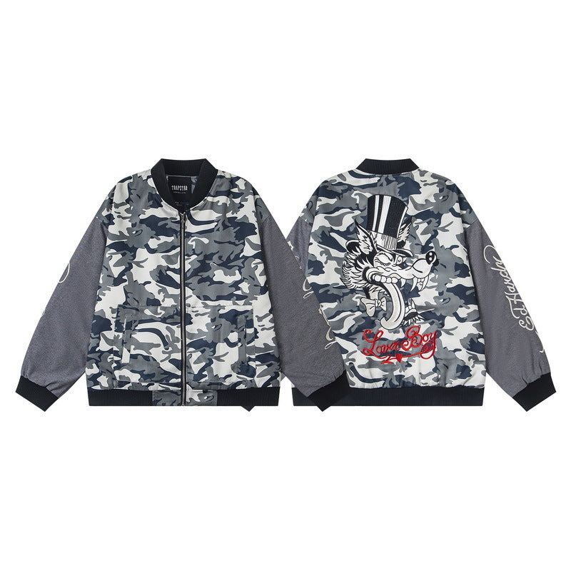 Giacca nera lucida in cotone spesso con piccolo logo