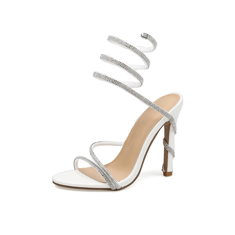 Snake-shaped Stiletto Heel Sandals - originaledrip