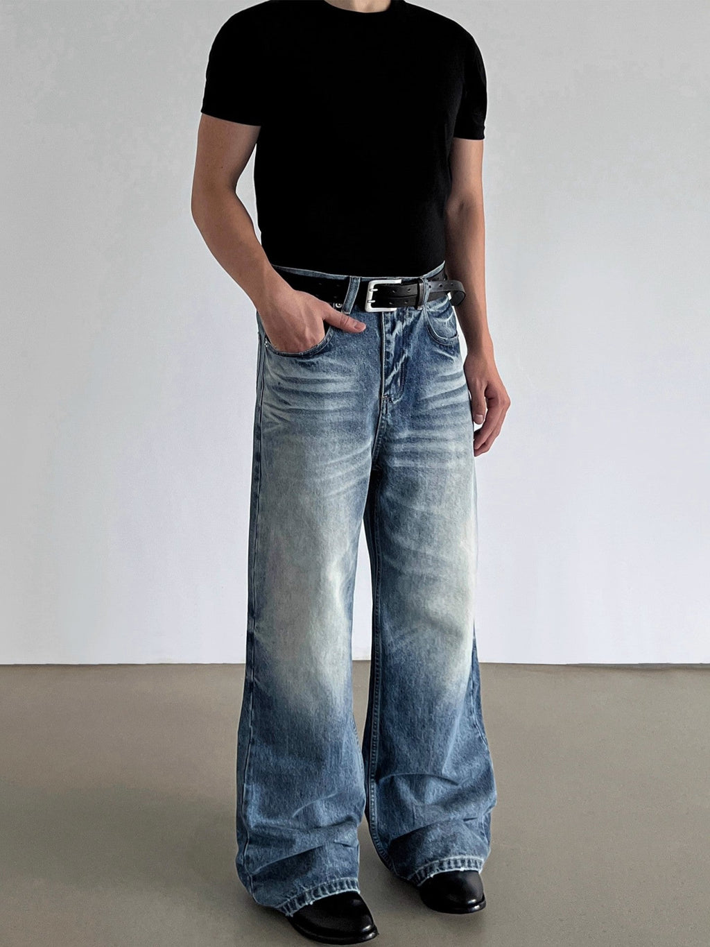 American-Style Washed Denim Jeans for Men - originaledrip 36.00