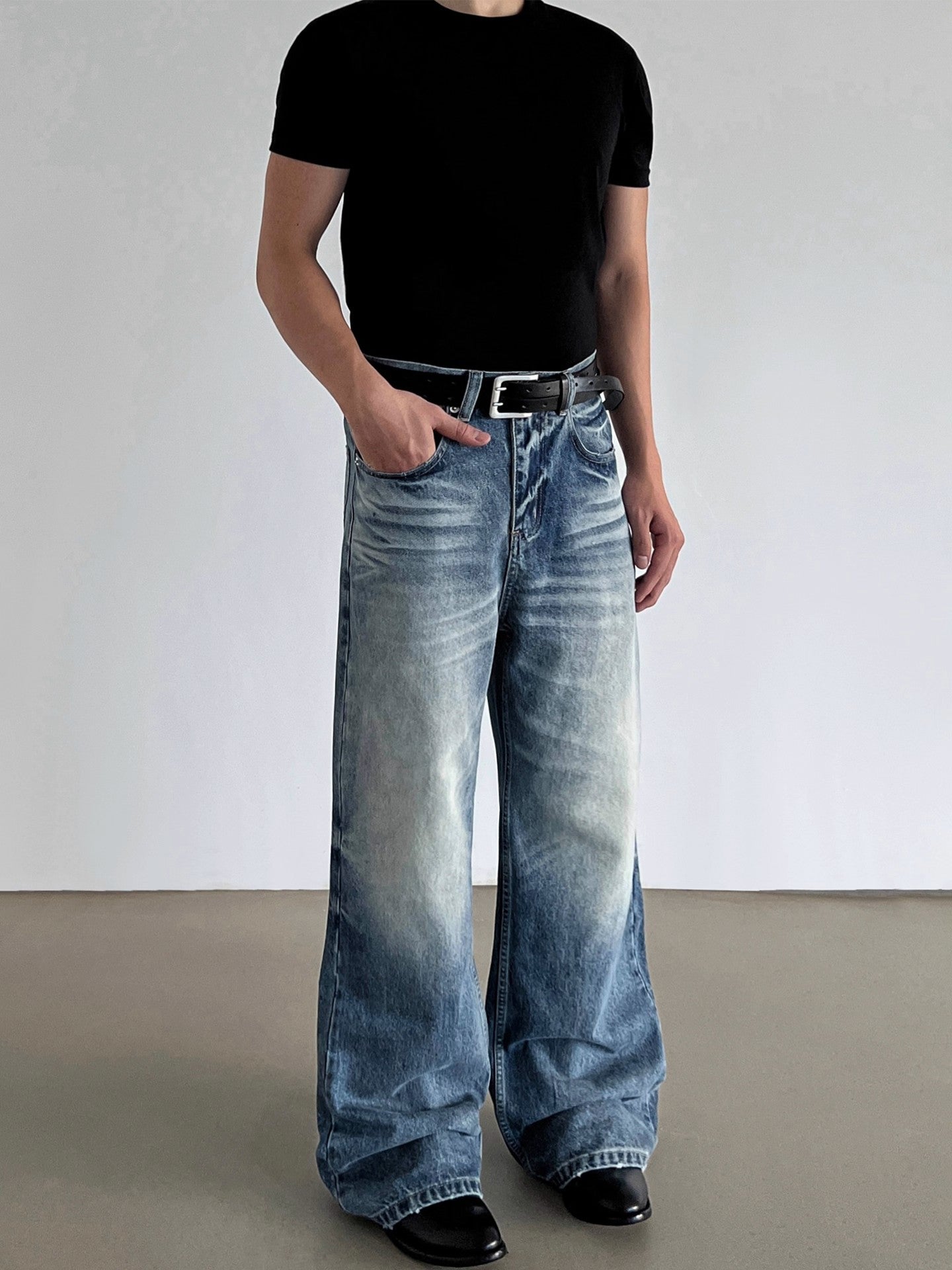 American-Style Washed Denim Jeans for Men - originaledrip 36.00