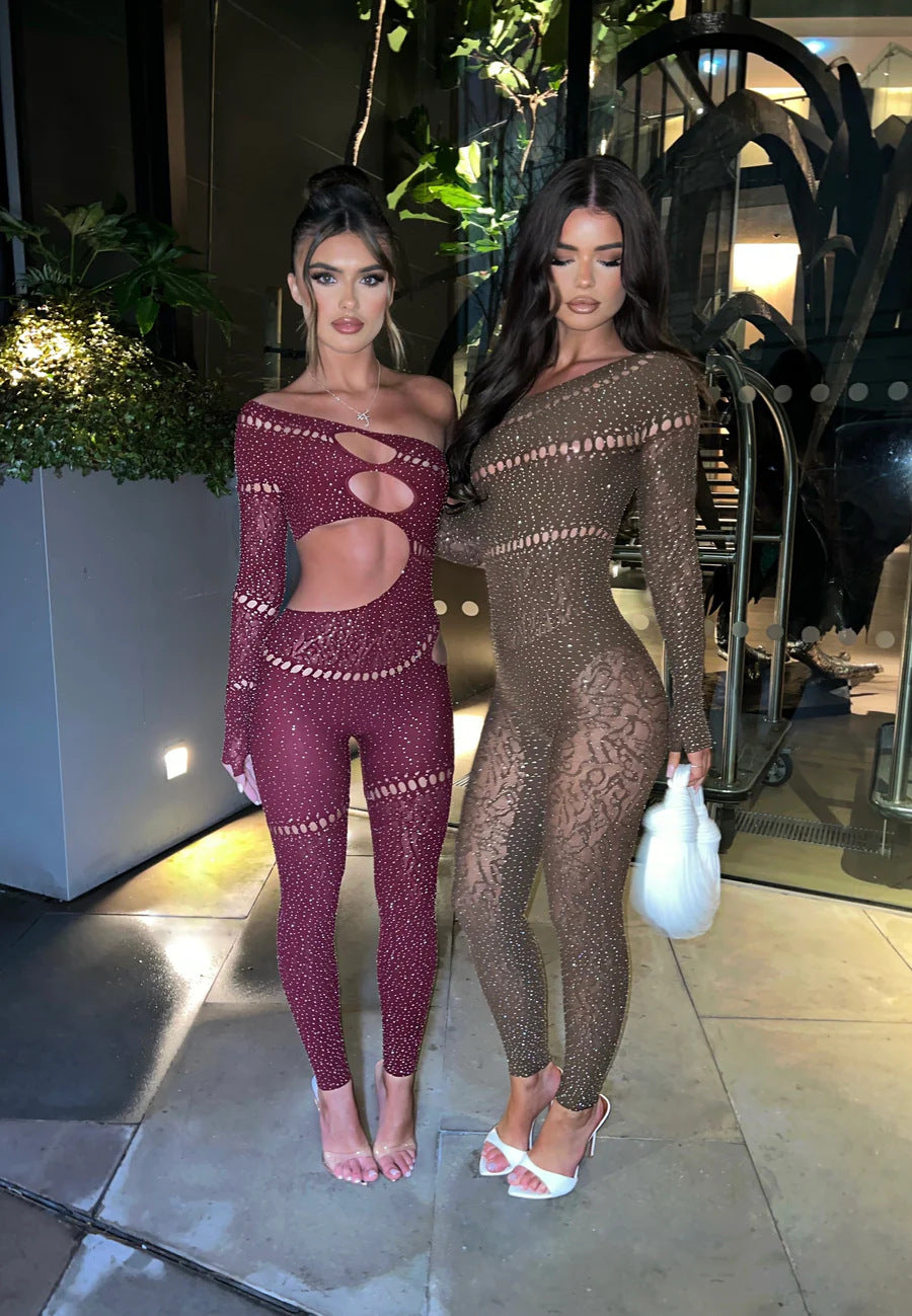 Body in rete con strass, lingerie