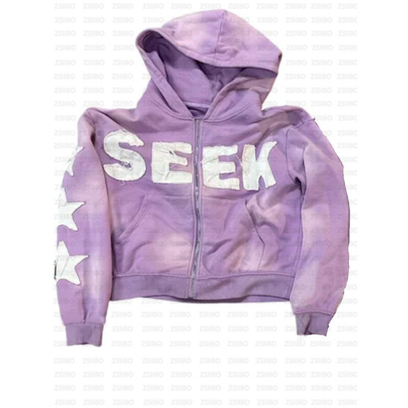 Felpa con cappuccio unisex stile Y2K con stampa retrò
