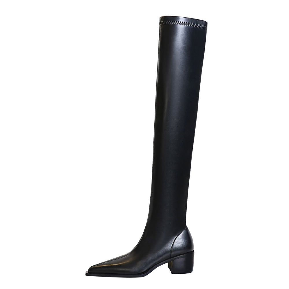 Fashion Over-The-Knee Block Heel Boots - originaledrip 46.00