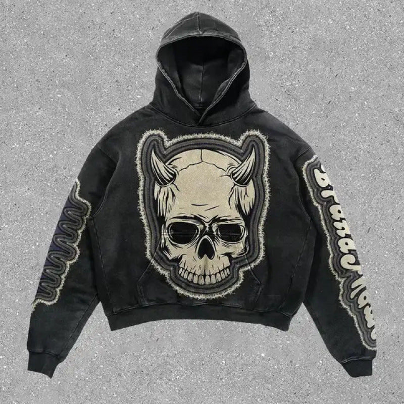 Street Fashion Brand Skull Pullover Sweat - originaledrip 36.00