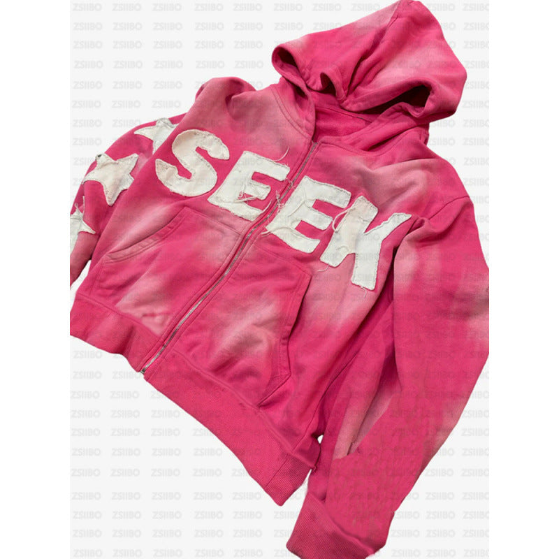 Felpa con cappuccio unisex stile Y2K con stampa retrò