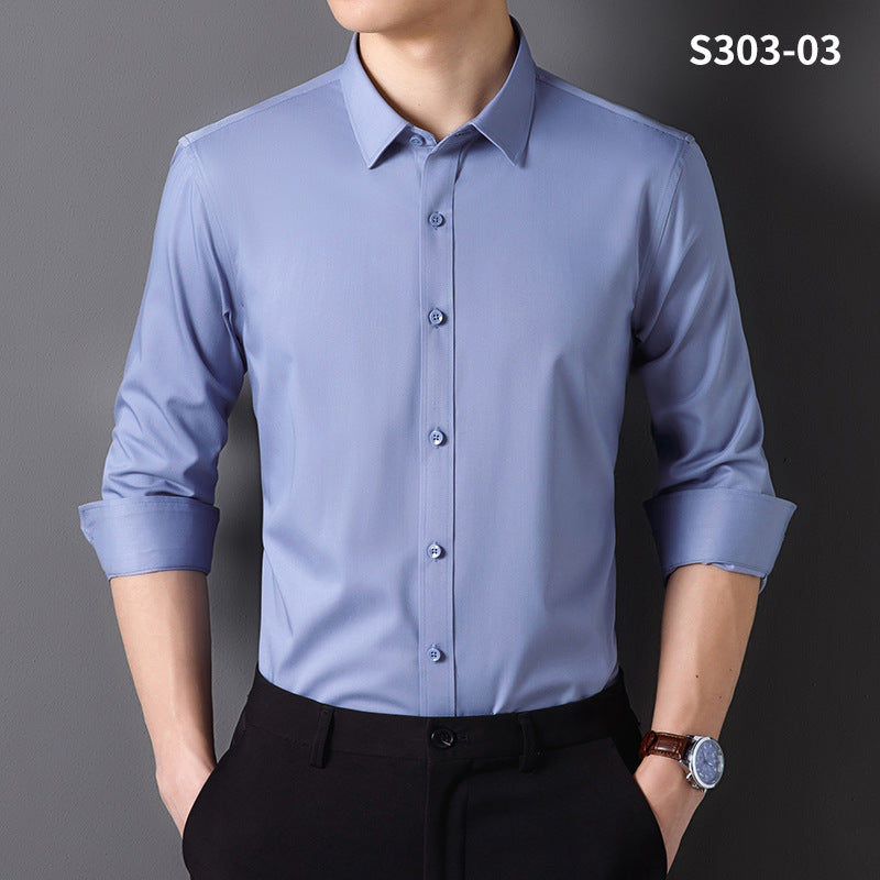 Camicia uomo casual a tinta unita in fibra di bambu